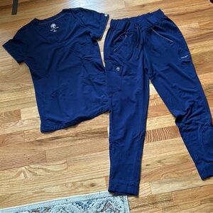 Healing Hands Navy Blue Scrub Set